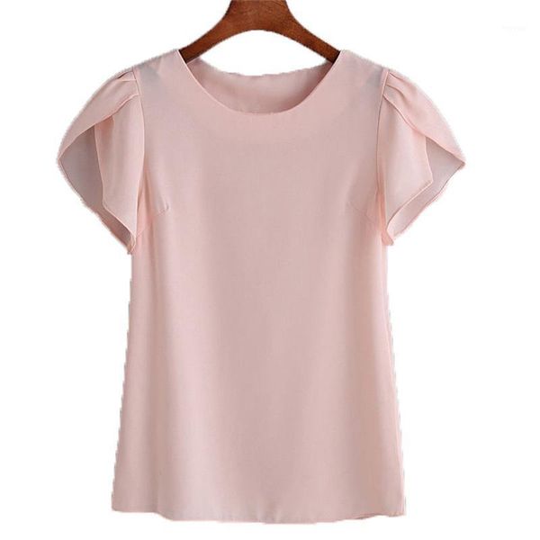 Bloups feminina camisas 2022 Mulheres roupas de chiffon Blusa de crochê feminina coreana BLUSAS TOPS camisa rosa PLATUS