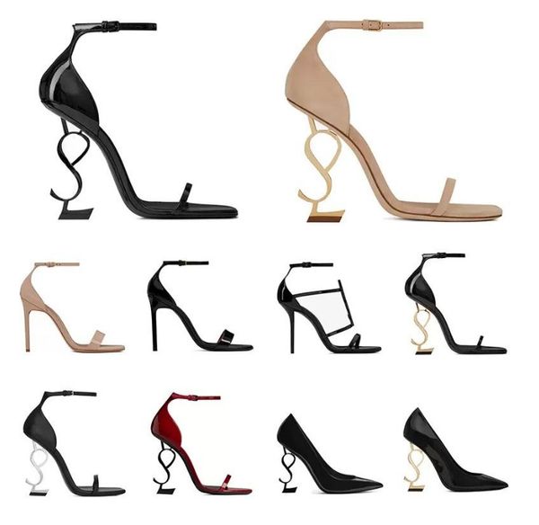 

2022 designer high heels sandals women dress shoes patent leather pumps triple black nuede red sandal party wedding office slippers with box