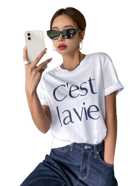 

dazy slogan graphic tee z7zv#, White