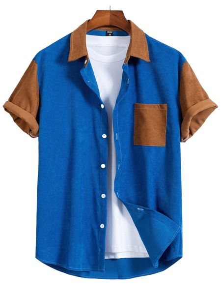 

romwe guys colorblock shirt without tee w1ae#, White;black