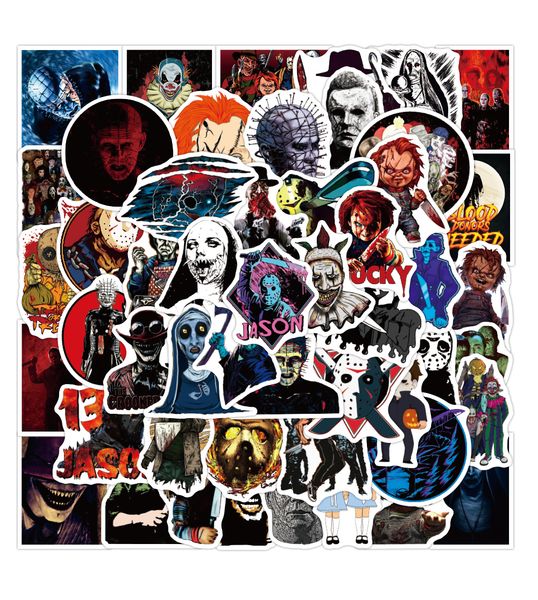 

50pcs waterproof horror graffiti stickers pack for kids toy luggage notebook phone case lapcar diy decor decals