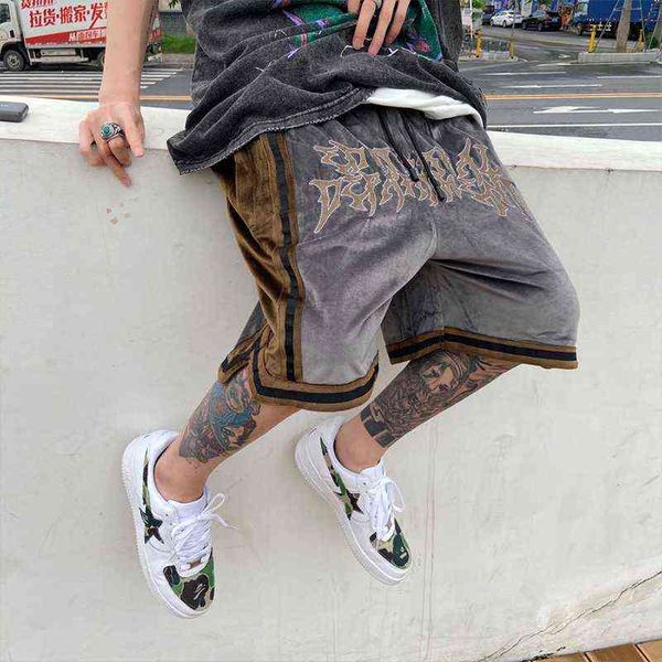 

emo summer men fashion streetwear retro sports gym shorts jogging hip hop basketball skateboard alt fairy grunge running clothes t220517, White;black