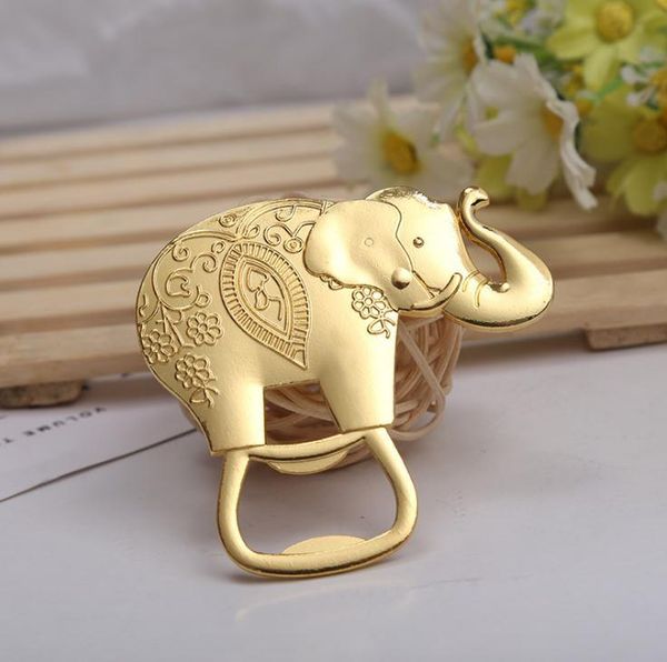 Favores de casamento de ouro e presente Lucky Golden Elephant Wine Bottle abridor de atacado FY3763