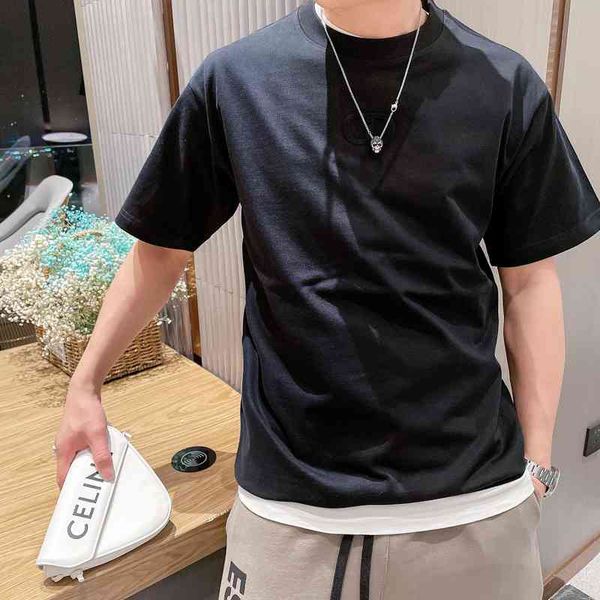 

tee t-shirts 2022 spring and summer new couple embossing leisure round neck short sleeve t-shirt men's and women's top, White;black