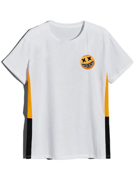 

men color block cartoon graphic tee z4zb#, White;black