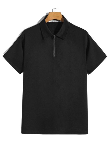 

men quarter zipper tee t9w6#, White;black