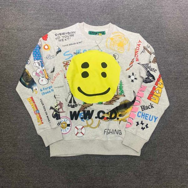 

of the same type cpfm of philippine dong xyz w.w.c.d. three dimensional smiling face multi-element men's and women's pullover plus, Black