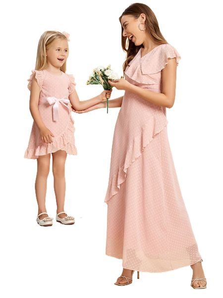 

1pc swiss dot r.uffle trim a-line d.ress m0qw#, Black;gray