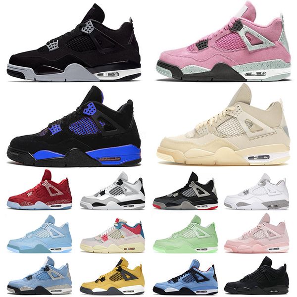 

mens womens jumpman 4 4s iv sb designer basketball shoes sb bred sports peach sail pink white oreo sneakers red thunder black cat trainers s