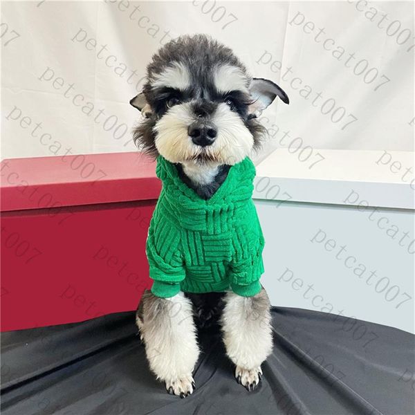 Suéter verde designers de vestuário para cães de estimação Pets Capuz do moletom Tops casual Teddy Dogs Sweaters Rounding2587