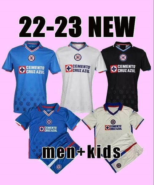 

men kids kits sock full sets 2022 cd cruz azul soccer jerseys home away 2023 alvarado 25 rodriguez 21 pineda 31 escobar 24 romo 7 jersey foo, Black;yellow