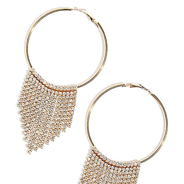 

hoop earrings with diamonds for lady women party wedding lovers gift engagement jewelry for bride, Golden;silver