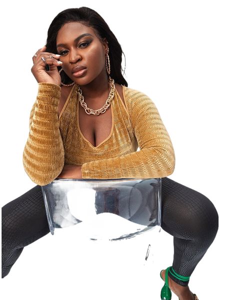 

lesdomakeup x plus cutout tie back velvet s9fu#, Black