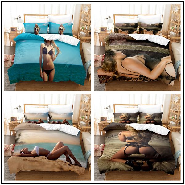 

bikini beauty darling duvet cover bedding setstwo dimensional beautiful girl style 3d printing colorful duvet cover-6/20-7