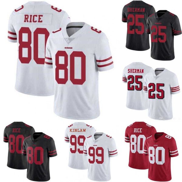 

football jerseys men women san francisco''49ers''jersey 16 joe montana 80 jerry rice 99 javon kinlaw 25 richard sherman, Black;red