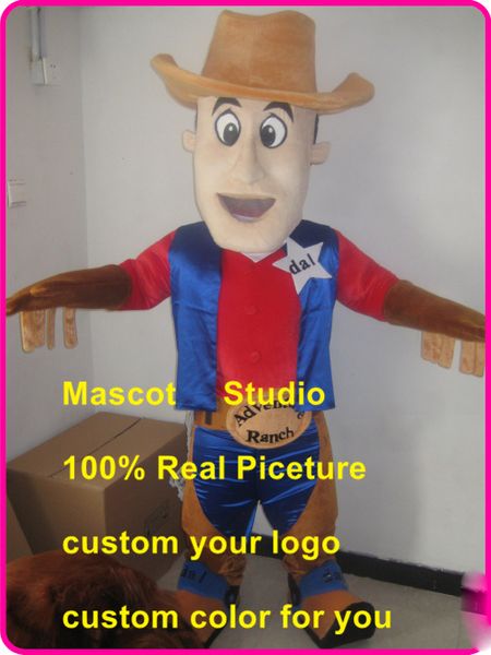 Cowboy Mascot Vaca Boy Traje Personalizado Fantasia Costume Anime Kit Mascotte Tema Fantasia Vestido Carnaval Costume40210