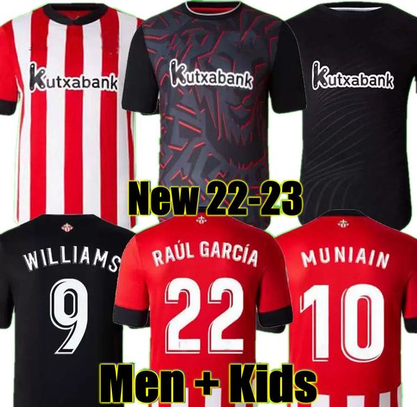

22 23 club soccer jerseys berenguer 2022 2023 muniain athletic bilbao williams football shirt raul garcia villalibre jersey sancet third gk, Black;yellow