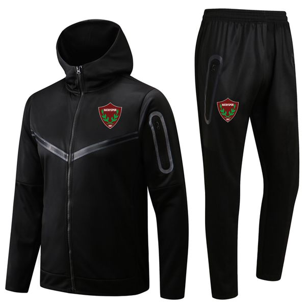 

2022 2023 hatayspor soccer hoodie running sets sweatshirt tracksuit sets winter mens sports hooded training sportswear suit football jackets, Black;blue
