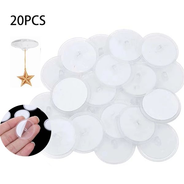 20pcs Autoadesivo Disco Pequeno Gancho do gancho Transparente Forte Forte Flag de penduramento Sinding Sinaliza Produtos para casa 220527