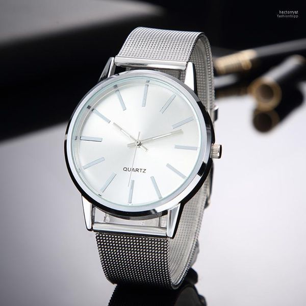Нарученные часы женщины Серебряные часы 2022 Стильные минималистские кварцевые часы Полный сталь стальной ряд часов Bayan Kol Saatiwristwatches Hect22