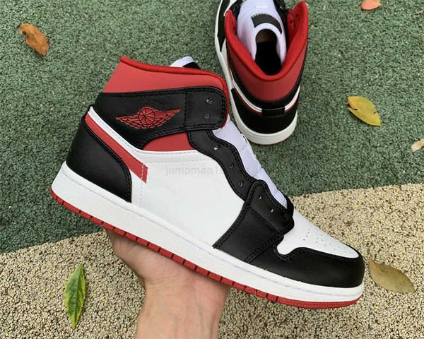 

jumpman 1 mad 1s basketball shoes black white red mens womens luxurys designers sneakers with box
