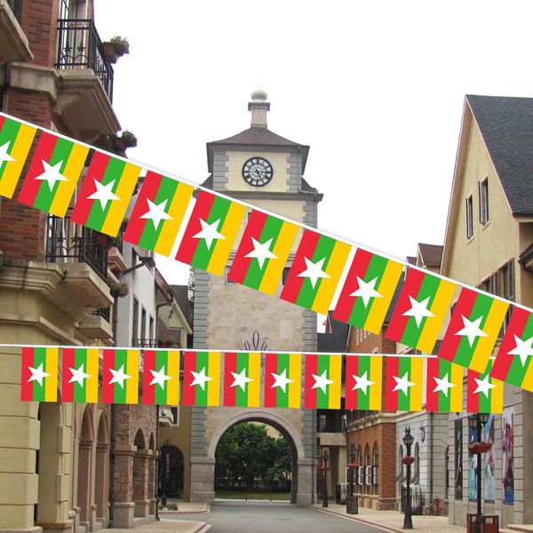 

myanmar string flag 14x21cm 20 flag hanging mini banner hipping for party decoration