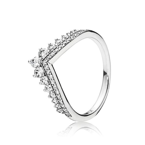

cz diamond wedding crown rings sets original box for pandora 925 sterling silver princess wish ring women luxury designer jewelry259c, Slivery;golden