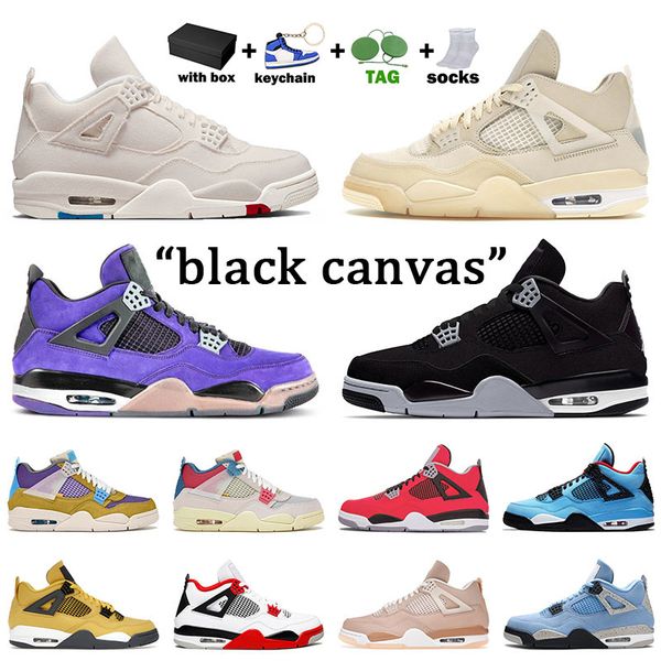 

4s black canvas designer mens basketaball shoes mid 4 new womens mushroom union desert moss purple suede university blue lightning outdoor s