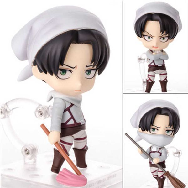 

huiya01 anime attack on titan 10cm rivaille ackerman sweeping face change figure model toy gifts children pet mini kawaii deskpop q0722
