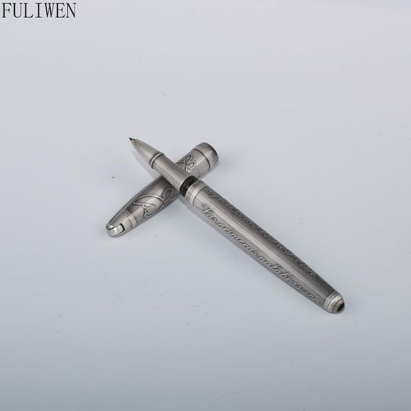 Penne gel Fuliwen Antique Sliver Roller Pen Design speciale Farfalla Articoli di cancelleria Ufficio Scuola 0,7 mm Metallo Liquid-Ink