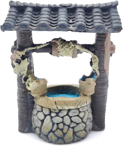 

miniature water well fairy figurines garden decor resin accessor,dollhouse accessories fake stone landscaping ornaments accessory flower pot