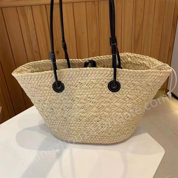 

fashion straw woven shoulder bags for summer beach bag shopping tote bag 48x25cm