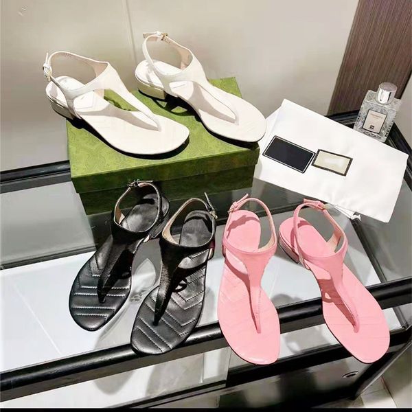 

2022 new designer design fashion women's sandals slippers leather low heels size 34-44, Black