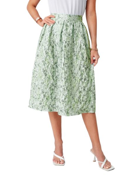 

emery rose zip waist ditsy floral skirt i1n0#, Black