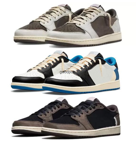 

authentic travis 1 high og sp shoes fragment scotts military blue ts reverse dark mocha cactus jack baroque brown saturn gold sports, Black