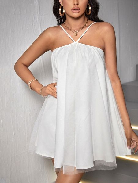 

sxy backless mesh overlay dress x0cs#, Black;gray