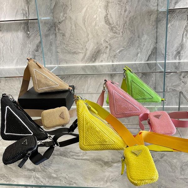 

candy color men women messenger bag fashion solid colors triangle braiding bags designer brand adjustable shoulder straps wallet change purs