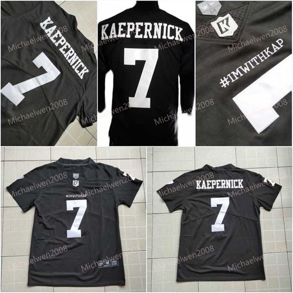 Uf CeoMitNess 7 Colin Kaepernick Imwithkap Maglia da calcio da uomo I'm With Wap Maglia da football americano cucita S-3XL Alta qualità