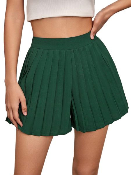 

solid pleated shorts g2wp#, White;black