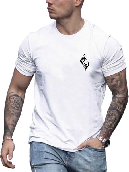 

men skull & figure graphic tee d4jd#, White;black