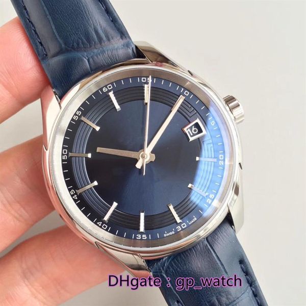

watch fashion blue leather waterproof mens mechanical automatic 150m movement folding black watches clasp stainless steel wristwat152q, Slivery;brown