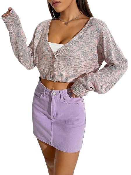 

space dye drop shoulder cardigan p8uf#, White;black