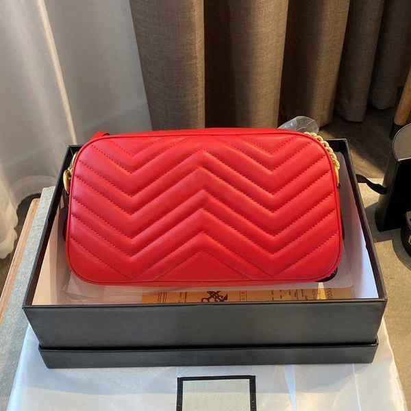 

camera bag marmont cowhide leather women handbag purse gilding letter shoulder bag chain crossbody bag lady girls wallet box