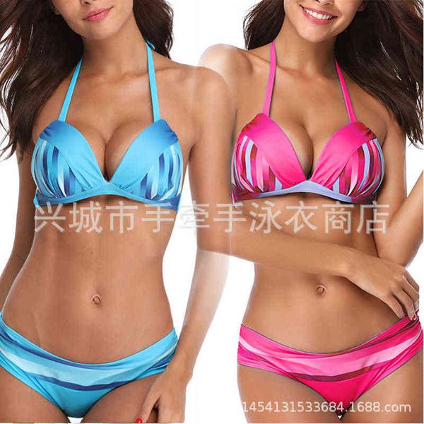 

bikini women's split gradient plus fat size style, White;black
