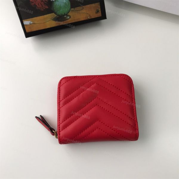 

5a fashion women's purse leather purse single zipper purse women's short classic wallet box card, Red;black