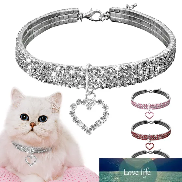 Guinzagli per collare per cani di qualità Gatti Collare per gatti con strass Collo per cani di taglia piccola e media Gatti Prodotti per animali domestici a forma di cuore