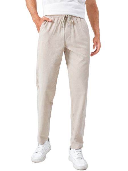 

men drawstring waist pocket patched pants p8uc#, Black