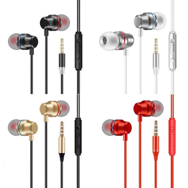 Kabelgebundene Kopfhörer Ohrhörer Kopfhörer 3,5 mm In-Ear-Ohrhörer Ohrhörer mit Mikrofon Stereo-Headset für Samsung S6 Xiaomi Huawei Telefon Computer