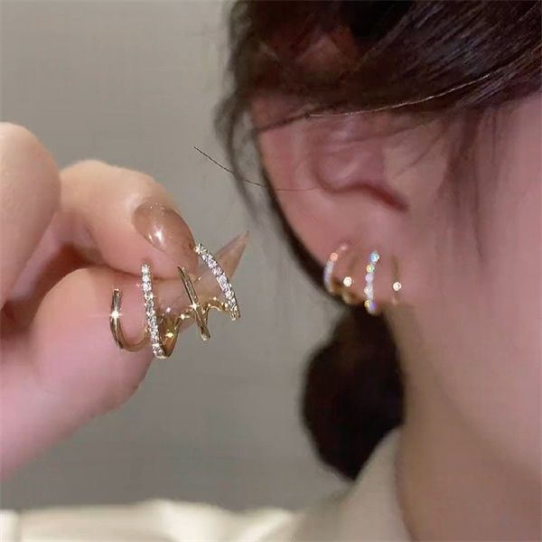 

trendy new product stud ladies four-claw gold fashion jewelry new year gift a590, Golden;silver