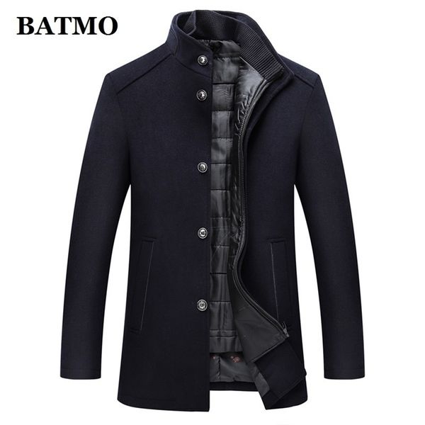 

batmo arrival autumn winter wool thicked trench coat men s jackets plus size m xxxl al 02 lj201106, Black